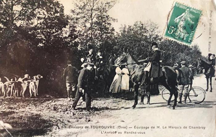 Carte postale (1900-1914) - Don à la Société de Vènerie - Equipage Chambray